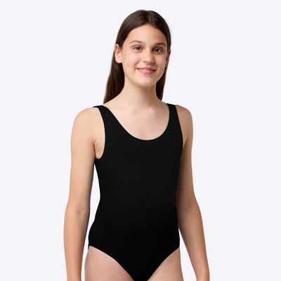 teen scoopback swimsuit black front alternative shot