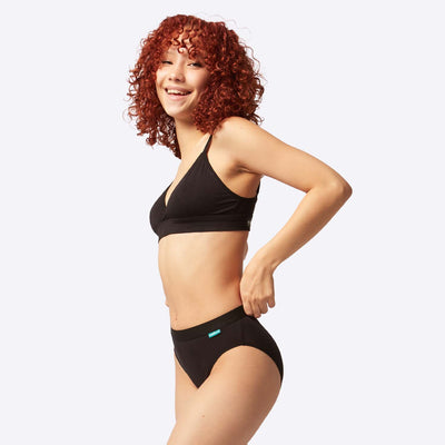 WUKA Everyday Period Pants Bikini Brief Style Black Colour Full Front