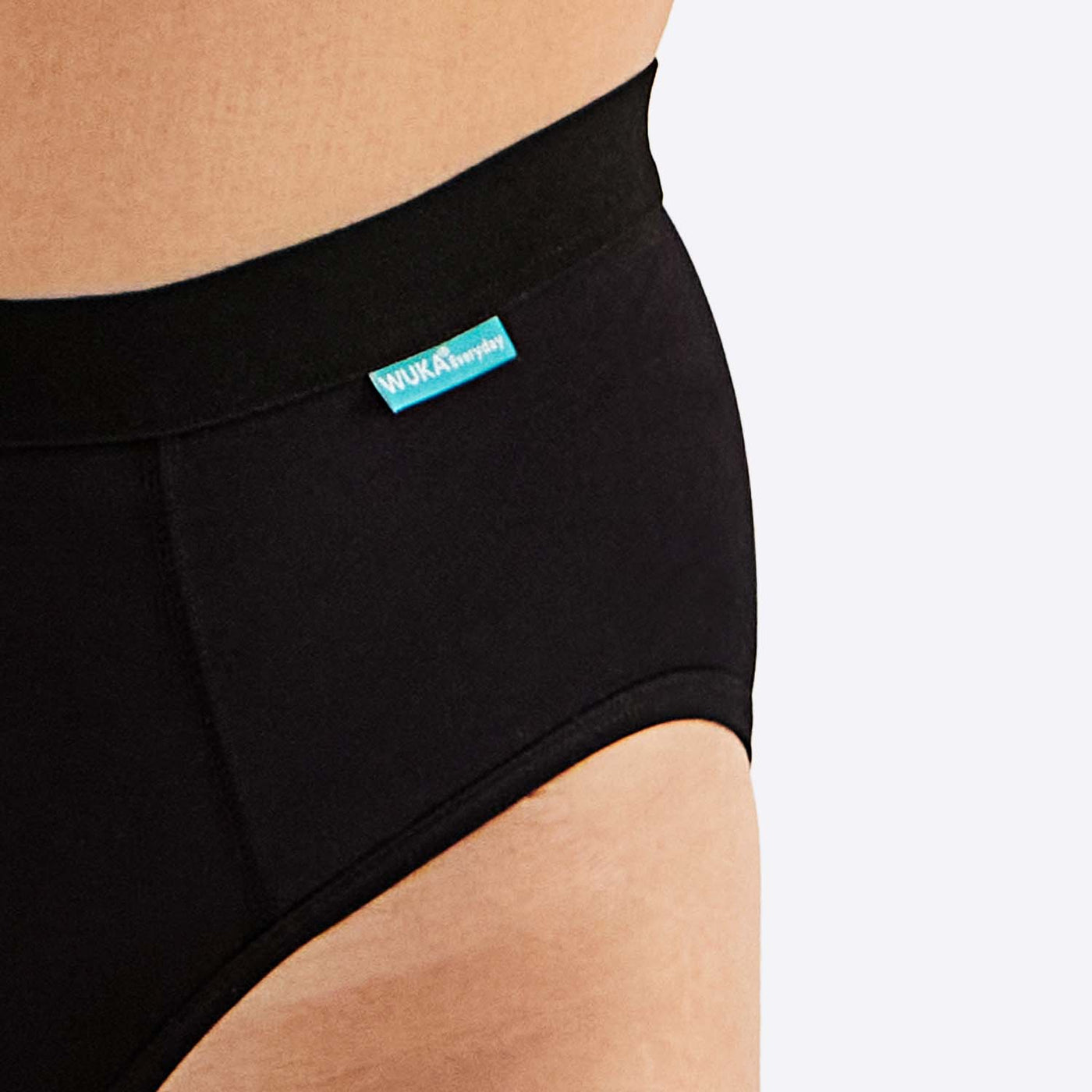 WUKA Everyday Period Pants Bikini Brief Style Black Colour Detail