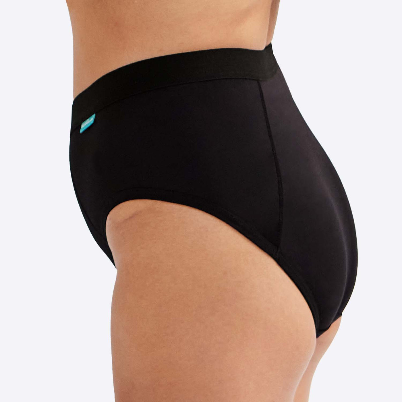 WUKA Everyday Period Pants Midi Brief Style Black Colour Side