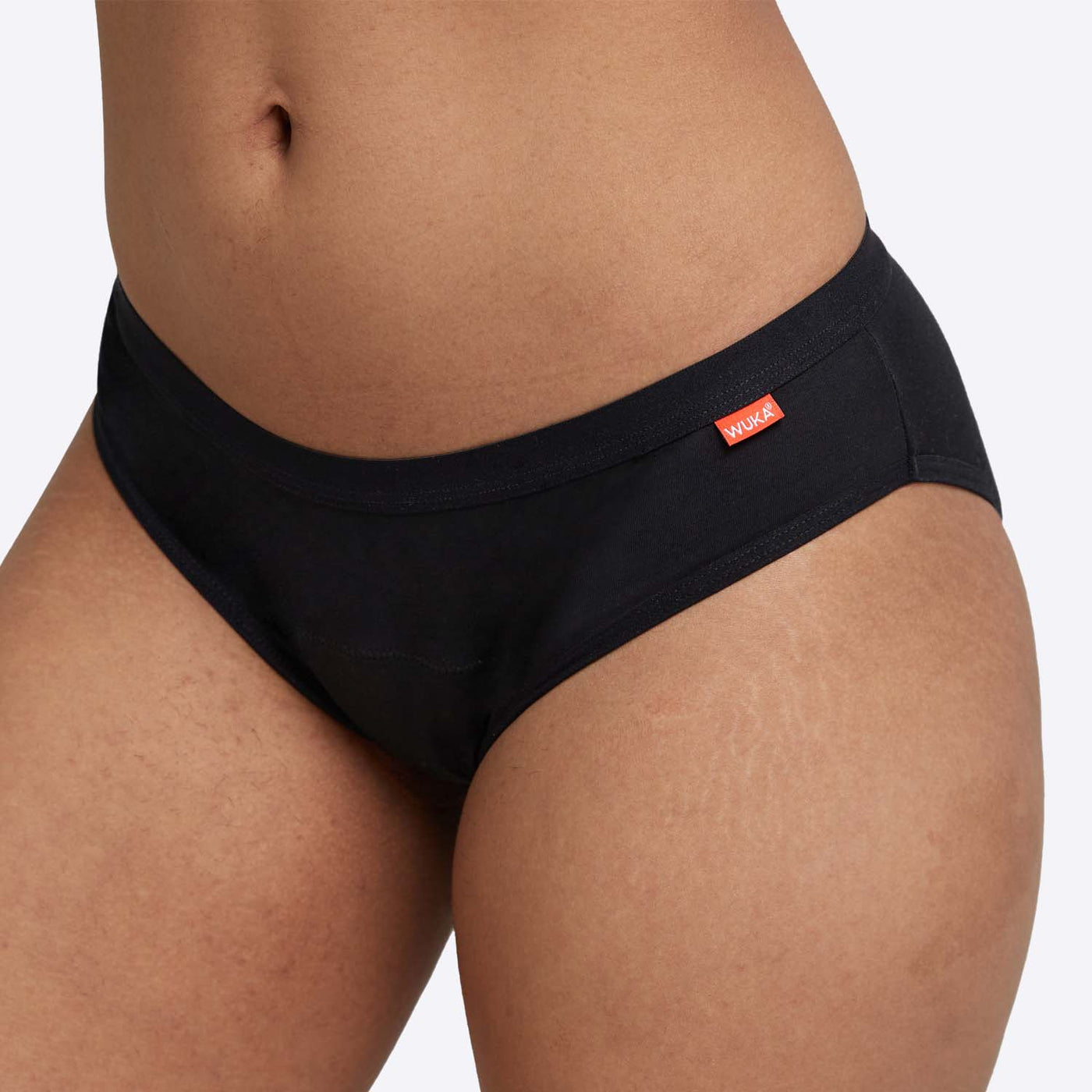 WUKA Basics Hipster Heavy Imperfects Period Pants Style Black Colour Front