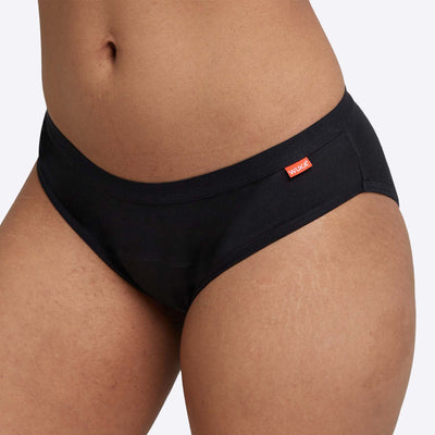WUKA Basics Hipster Heavy Imperfects Period Pants Style Black Colour Front