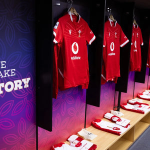 Welsh women’s rugby team kit display featuring WUKA partnership, representing trusted testimonials on breaking period taboos in elite sport